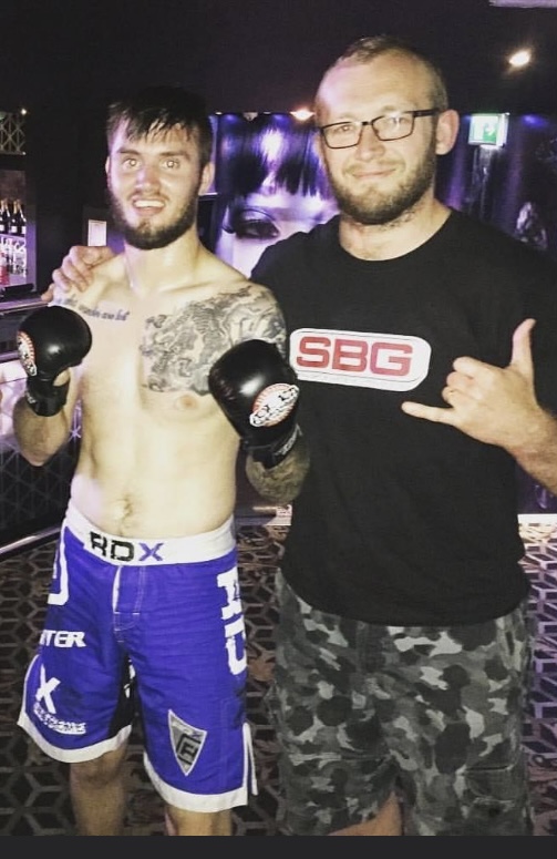 Two SBG Shropshire fighters after an MMA bout